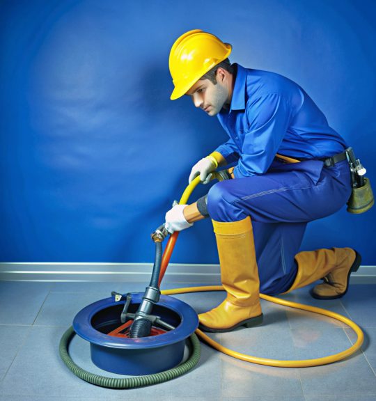 man-yellow-hard-hat-is-using-hose-spray-water